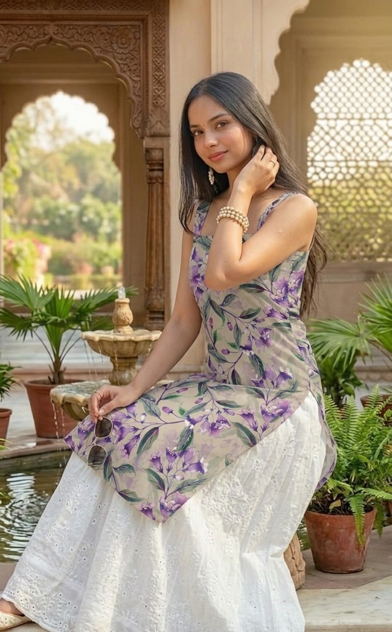 UNSTITCHED Purple Floral Trail Print