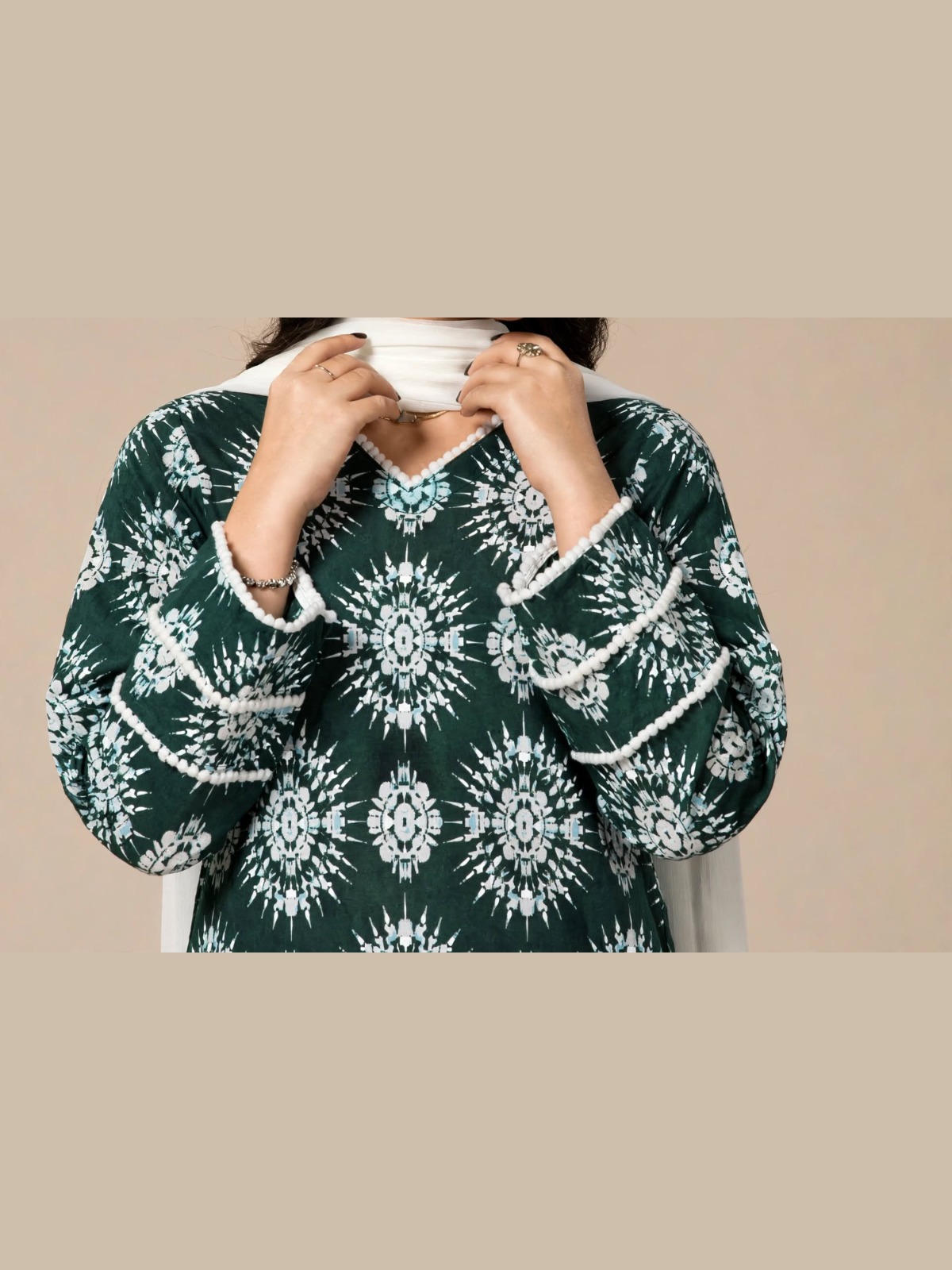 Emerald Floral & Geometric Print Suit
