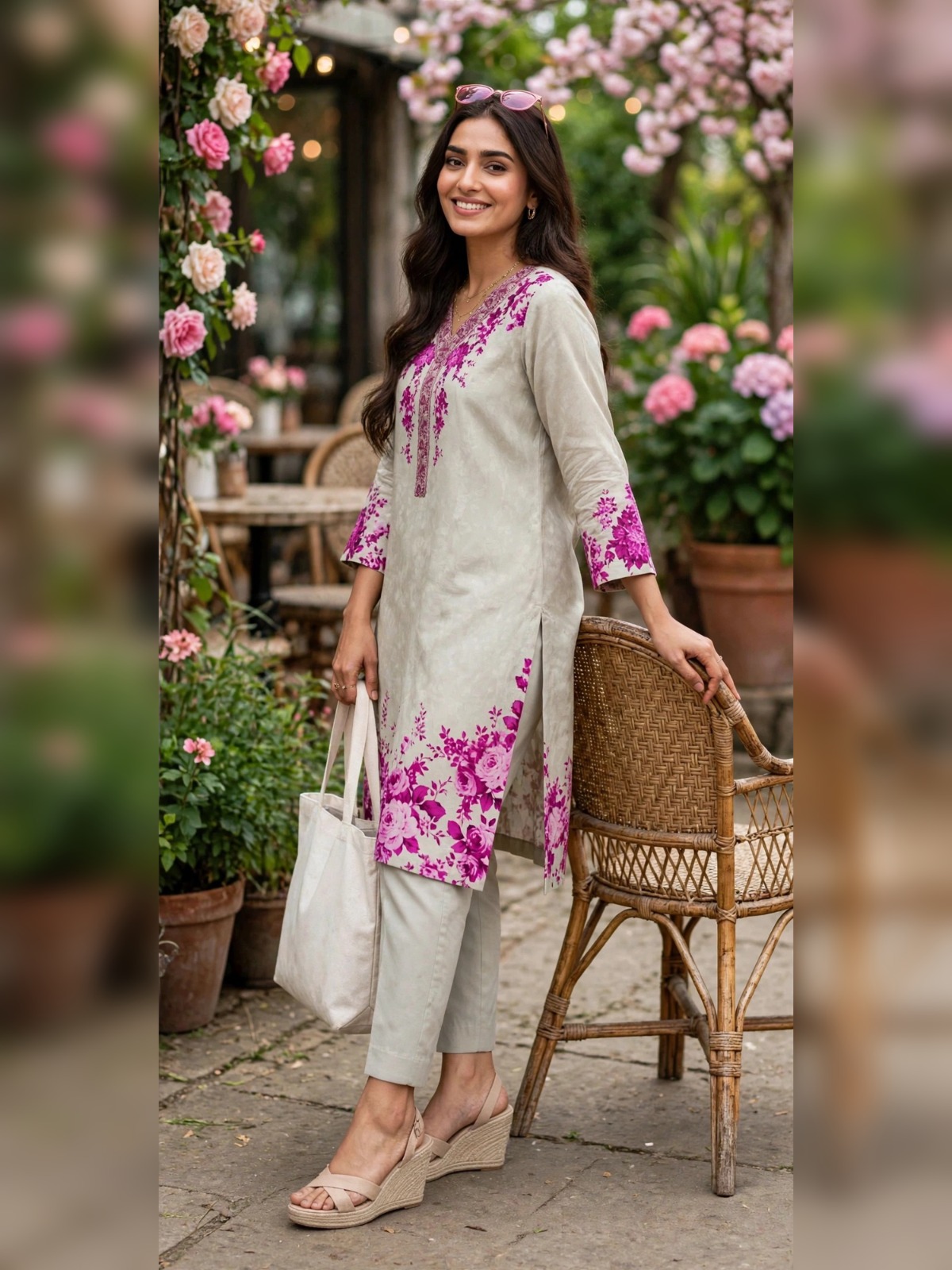 UNSTITCHED  Floral PRINT SUIT